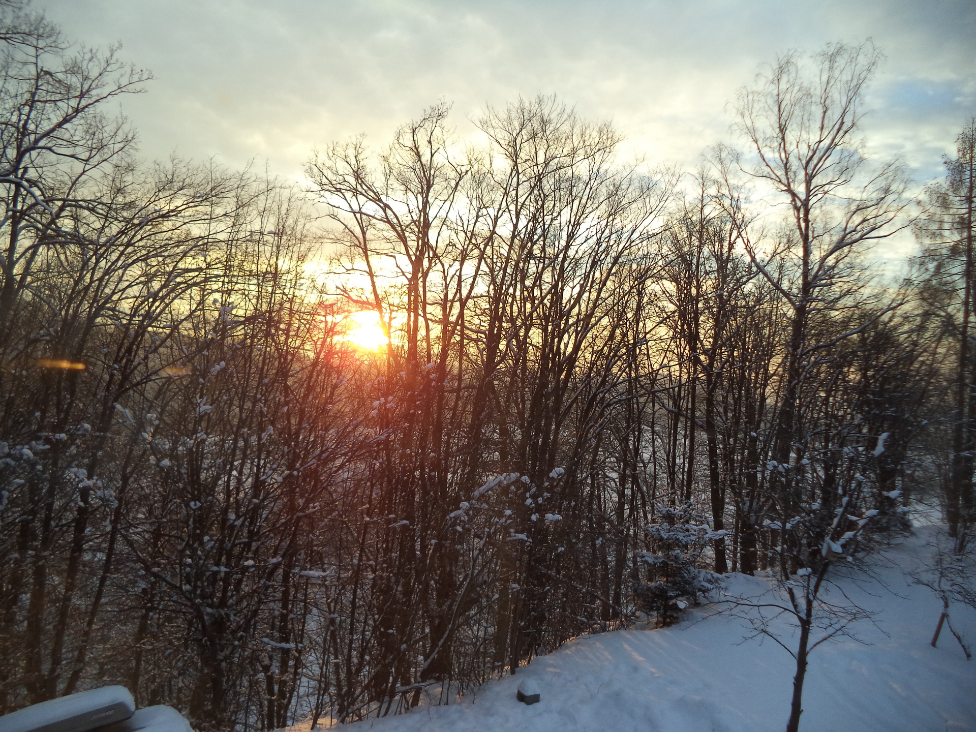 A winter view of the campside edge.