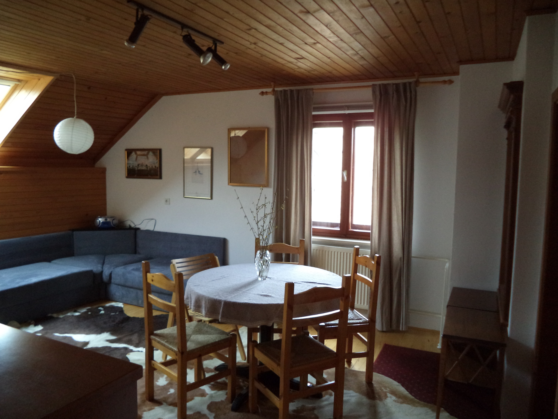 The dining room during the day.